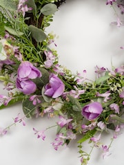 Scottish Everlastings Ltd Purple Faux Tulip Wreath - Image 2 of 3