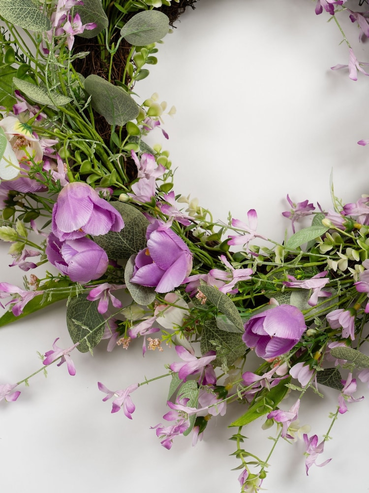 Scottish Everlastings Ltd Purple Faux Tulip Wreath - Image 2 of 3 Scottish Everlastings Ltd Purple Faux Tulip Wreath - Image 2 of 3