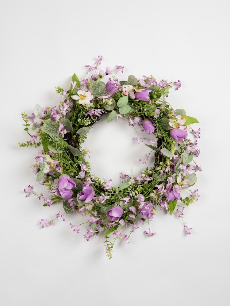 Scottish Everlastings Ltd Purple Faux Tulip Wreath - Image 3 of 3 Scottish Everlastings Ltd Purple Faux Tulip Wreath - Image 3 of 3