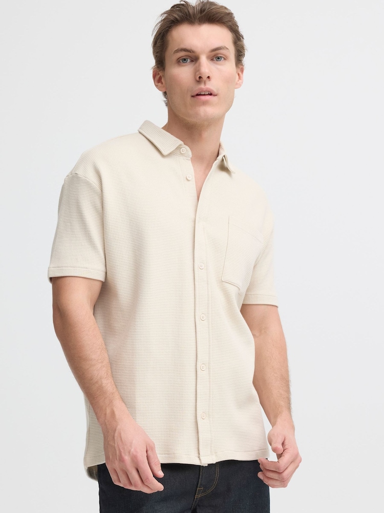Blend Natural Fillip Short Sleeve Cotton Waffle Shirt - Image 1 of 7