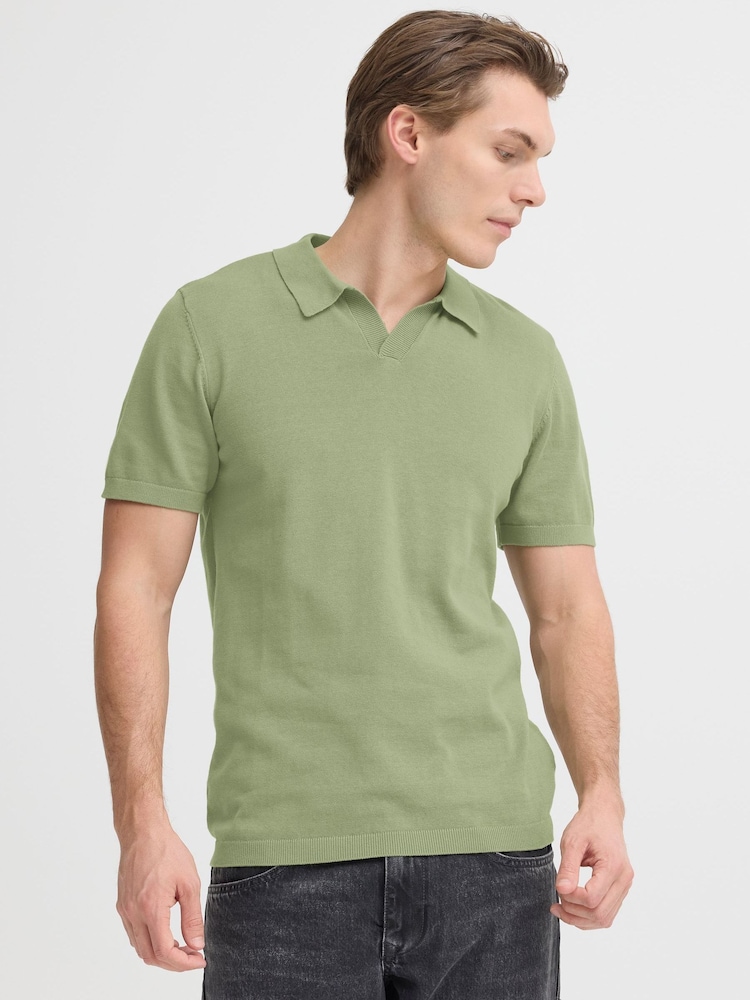 Blend Green Bray Open Collar Polo Shirt - Image 1 of 7