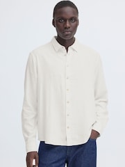 Blend White Bobby Long Sleeve Linen Blend Shirt - Image 1 of 8