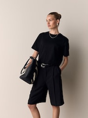 Black Heavyweight Short Sleeve Crew Neck T-Shirt - Image 1 of 8