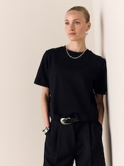 Black Heavyweight Short Sleeve Crew Neck T-Shirt - Image 2 of 8