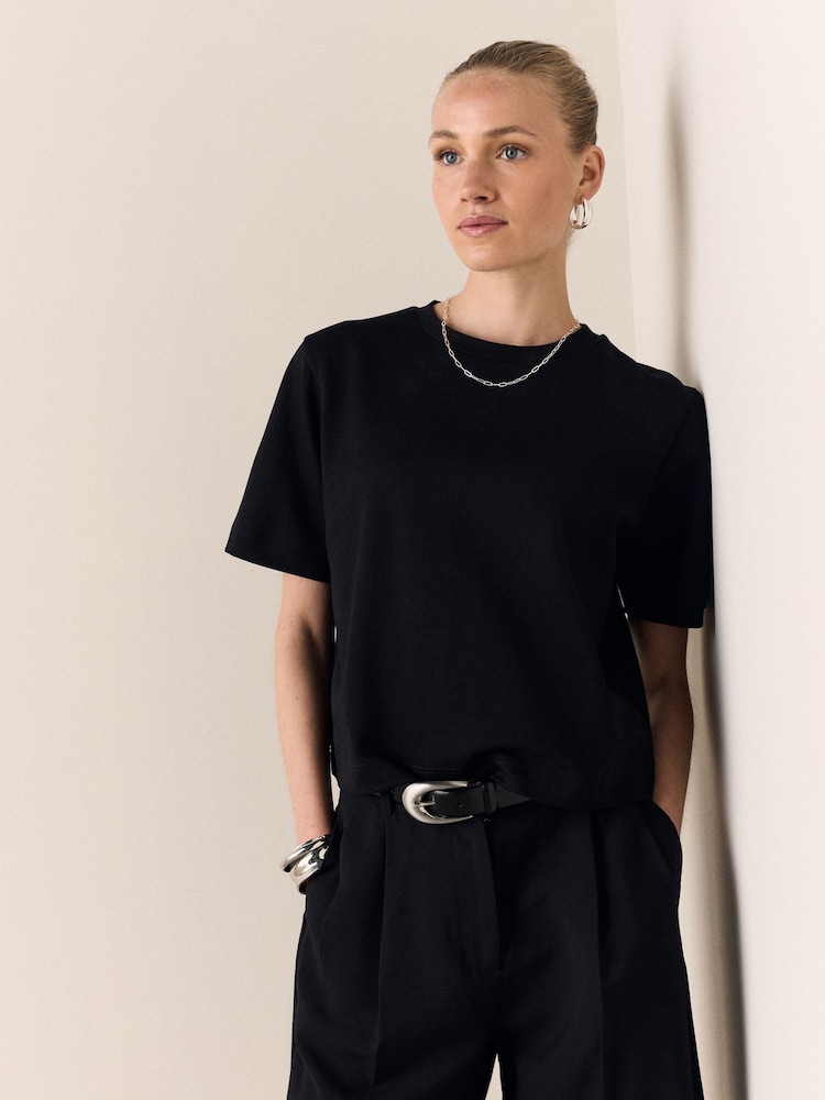 Black Heavyweight Short Sleeve Crew Neck T-Shirt - Image 2 of 8