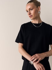 Black Heavyweight Short Sleeve Crew Neck T-Shirt - Image 4 of 8