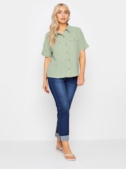 M&Co Green Short Sleeve Utility Shirt - Image 3 of 6