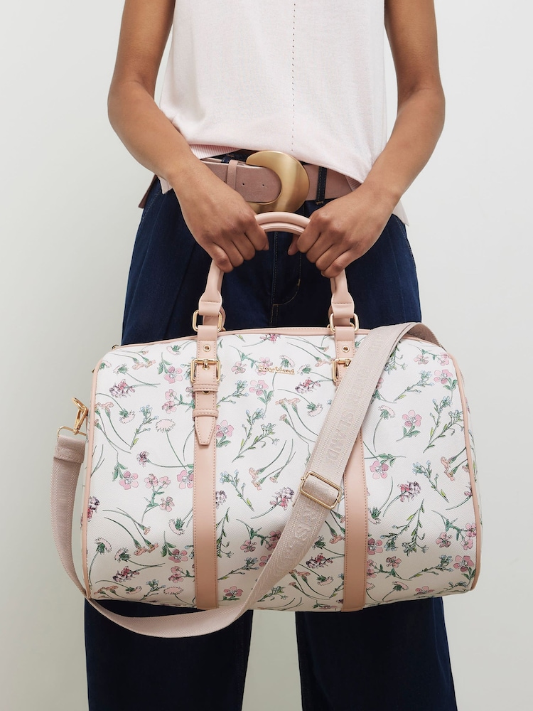River Island Cream Ditsy Floral Barrel Bag - Image 1 of 5 River Island Cream Ditsy Floral Barrel Bag - Image 1 of 5