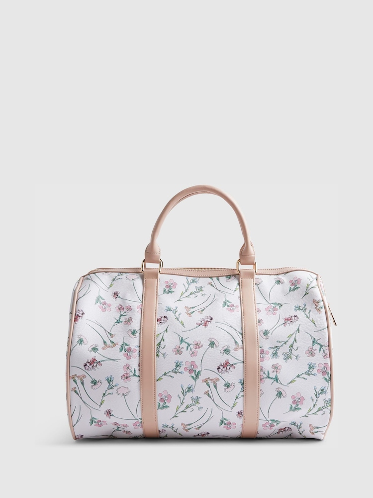 River Island Cream Ditsy Floral Barrel Bag - Image 2 of 5 River Island Cream Ditsy Floral Barrel Bag - Image 2 of 5