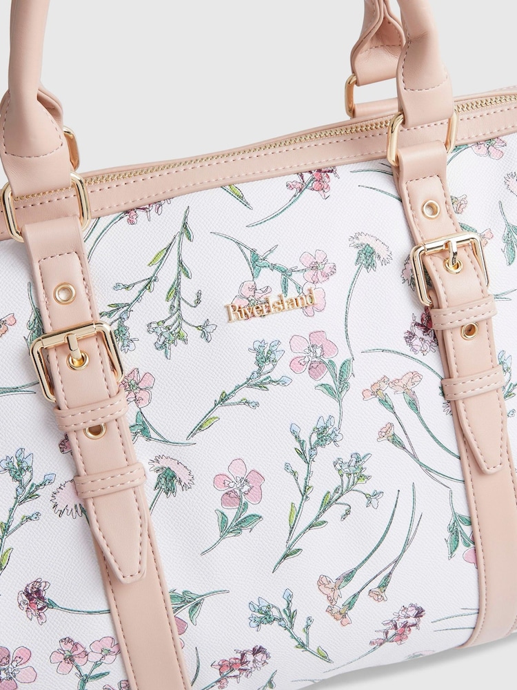 River Island Cream Ditsy Floral Barrel Bag - Image 5 of 5 River Island Cream Ditsy Floral Barrel Bag - Image 5 of 5