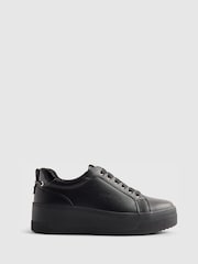 River Island Black Drench Lace Up Flatform Trainers - Image 2 of 6