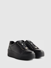 River Island Black Drench Lace Up Flatform Trainers - Image 3 of 6