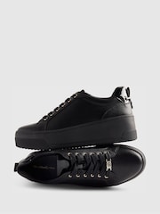 River Island Black Drench Lace Up Flatform Trainers - Image 6 of 6