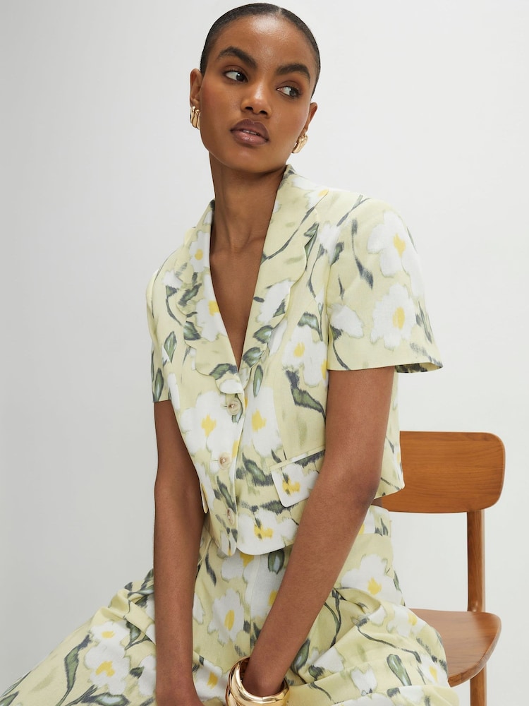 river island green floral dress Green Floral Shirred Mini Dress