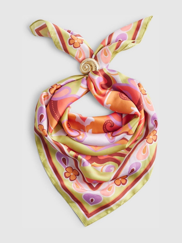 River Island Pink Terry De Havilland Swirl Print Scarf - Image 1 of 3