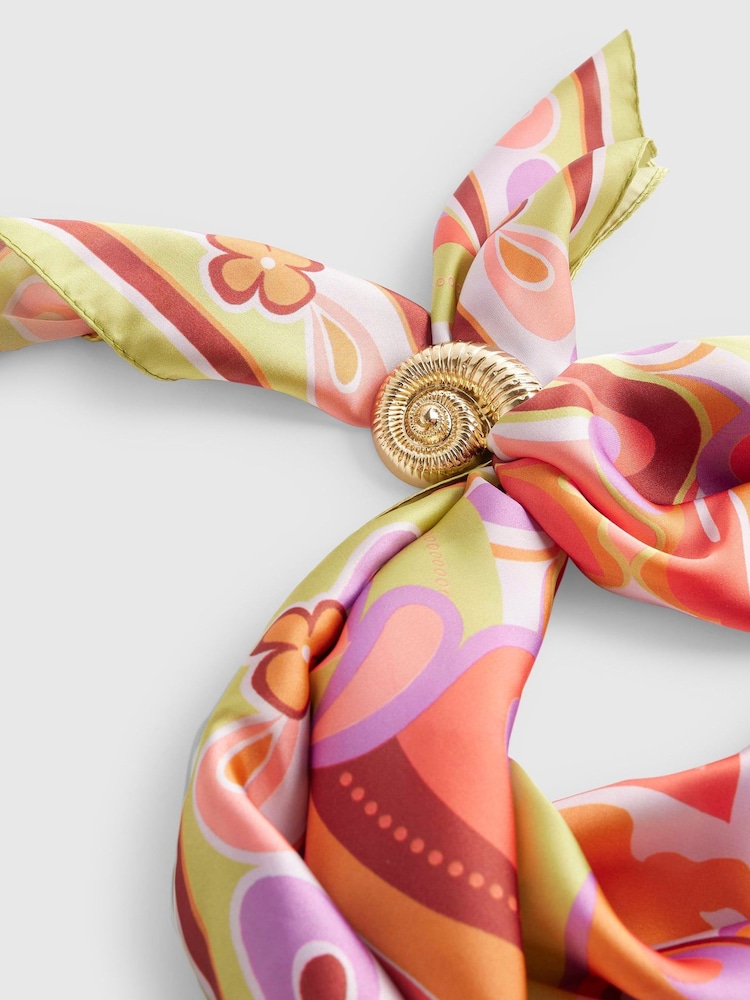 River Island Pink Terry De Havilland Swirl Print Scarf - Image 2 of 3