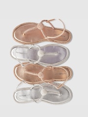 River Island Silver Embellished Toe Thong Sandals - Image 5 of 5