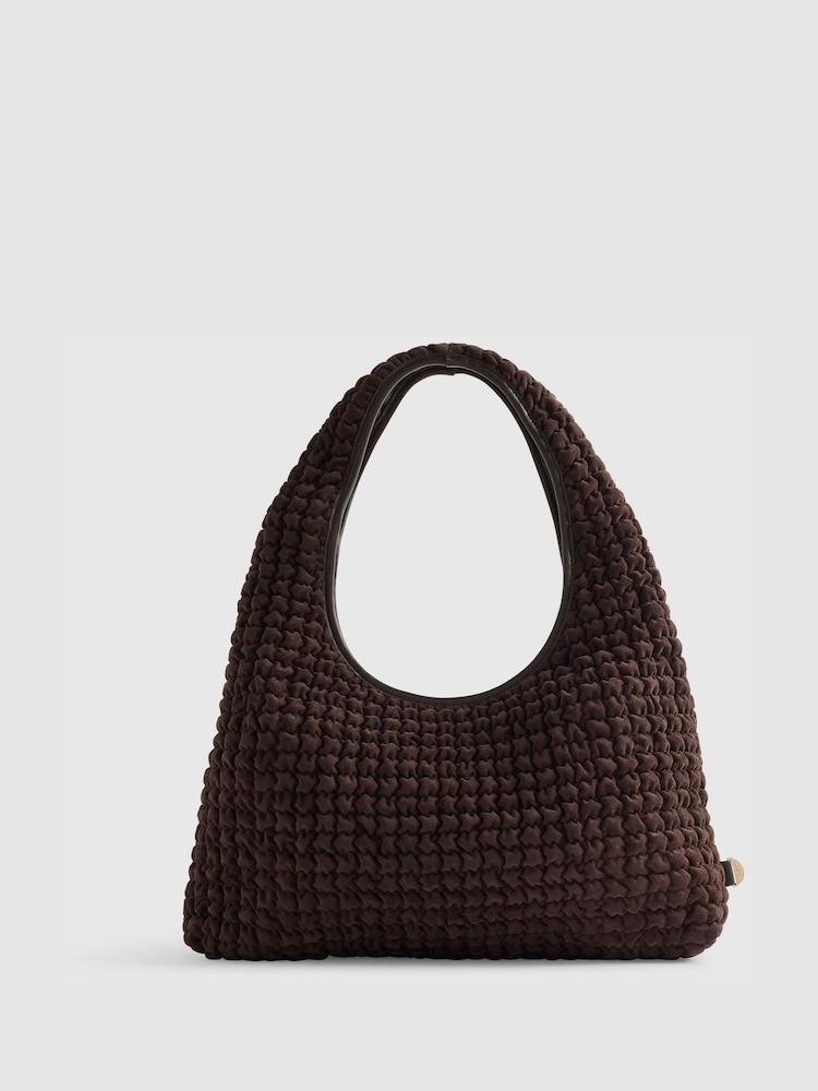 River Island Brown Suedette Scrunch Slouch Shoulder Bag - Image 2 of 6