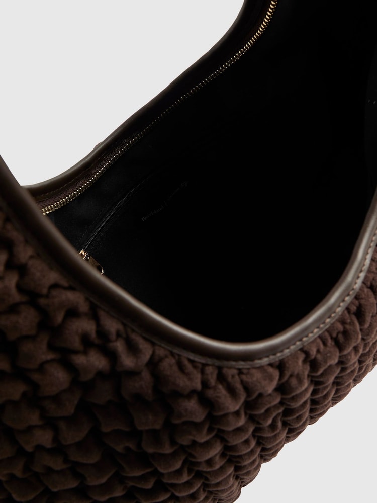 River Island Brown Suedette Scrunch Slouch Shoulder Bag - Image 6 of 6