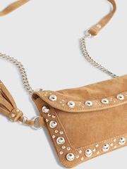 River Island Brown Studded Tassel Cross-Body Bag - Image 4 of 5