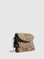 River Island Brown Tassel Leopard Chain Shoulder Bag - Image 2 of 6