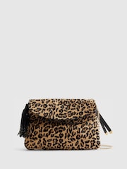 River Island Brown Tassel Leopard Chain Shoulder Bag - Image 3 of 6