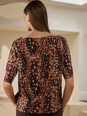 Deer Print N. Premium Supima Boat Neck Short Sleeve T-Shirt - Image 3 of 4