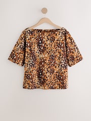 Deer Print N. Premium Supima Boat Neck Short Sleeve T-Shirt - Image 5 of 7
