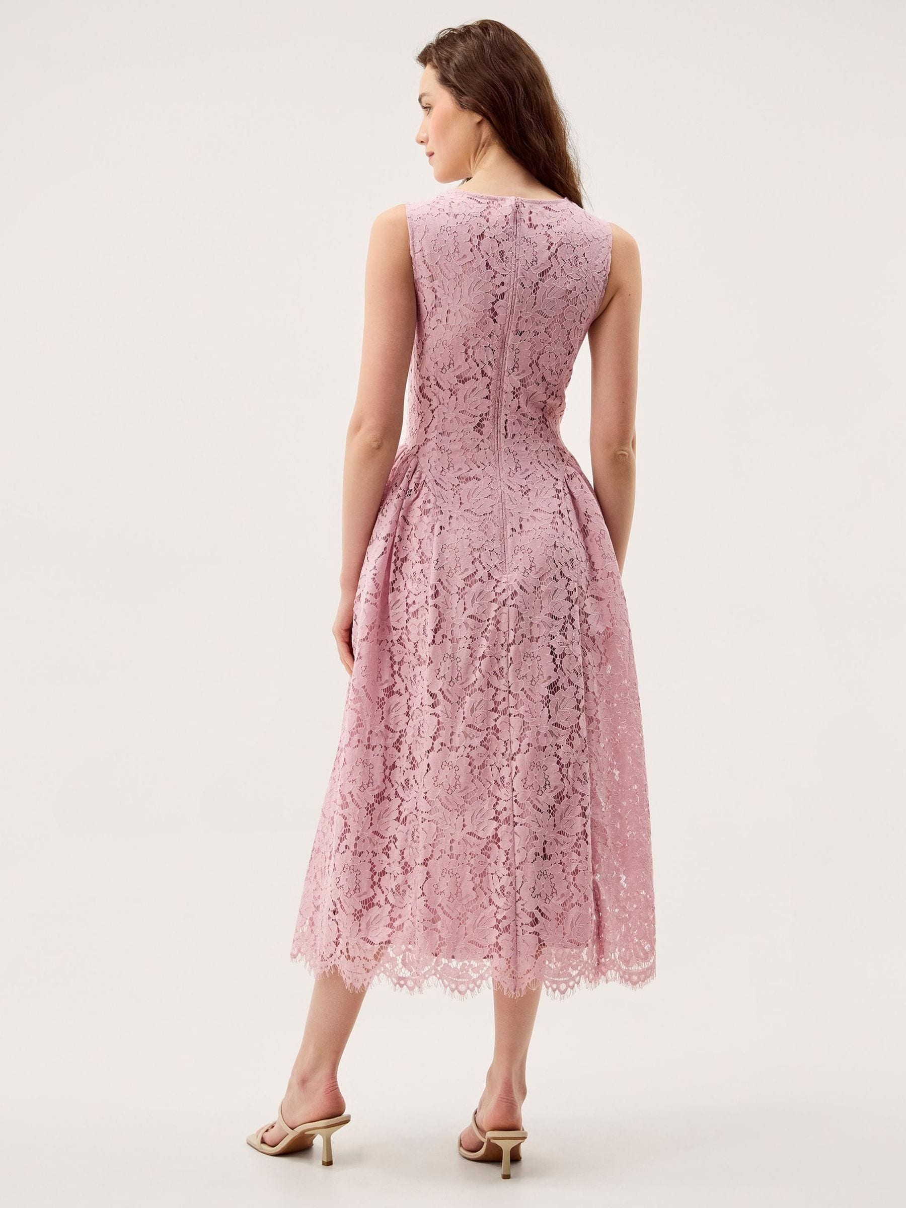 Buy Monsoon Pink Lydia Sleeveless Lace Midi Dress from Next USA