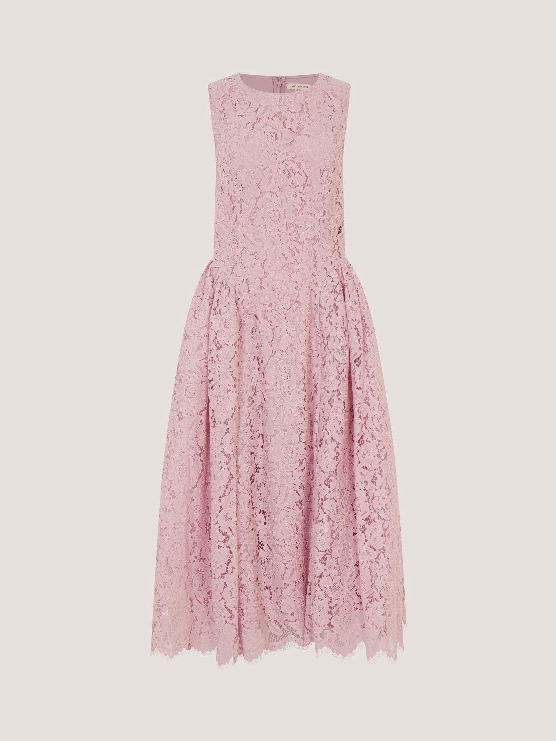 Buy Monsoon Pink Lydia Sleeveless Lace Midi Dress from Next USA