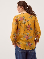 Monsoon Yellow Rosaleigh V-Neck Floral Blouse - Image 2 of 5