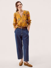 Monsoon Yellow Rosaleigh V-Neck Floral Blouse - Image 3 of 5