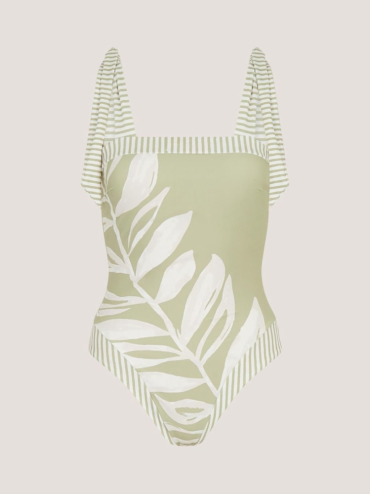 Monsoon Lillie Leaf Print Stripe Swimsuit - Bild 3 von 3
