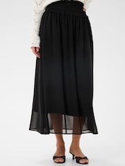Kaffe Black KAnellie Gathered High Waist Midi Skirt - Image 1 of 6