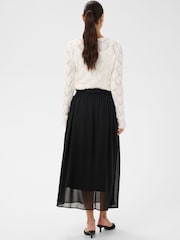 Kaffe Black KAnellie Gathered High Waist Midi Skirt - Image 3 of 6
