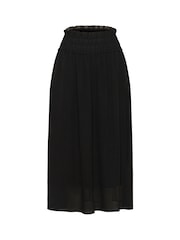 Kaffe Black KAnellie Gathered High Waist Midi Skirt - Image 5 of 6