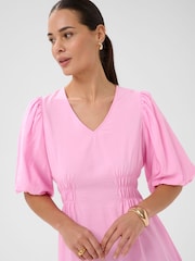 Kaffe Pink KAneema V-Neck Tunic Dress - Image 4 of 6