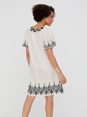 Liberty V-Neck Embroidered Mini Dress - Image 2 of 5