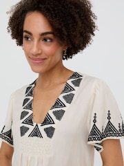Liberty V-Neck Embroidered Mini Dress - Image 4 of 5