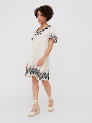 Liberty V-Neck Embroidered Mini Dress - Image 5 of 5