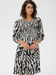 Kaffe Black KAhanna Puff Sleeve Smock Dress - Image 3 of 6