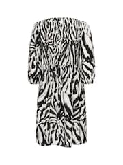 Kaffe Black KAhanna Puff Sleeve Smock Dress - Image 6 of 6