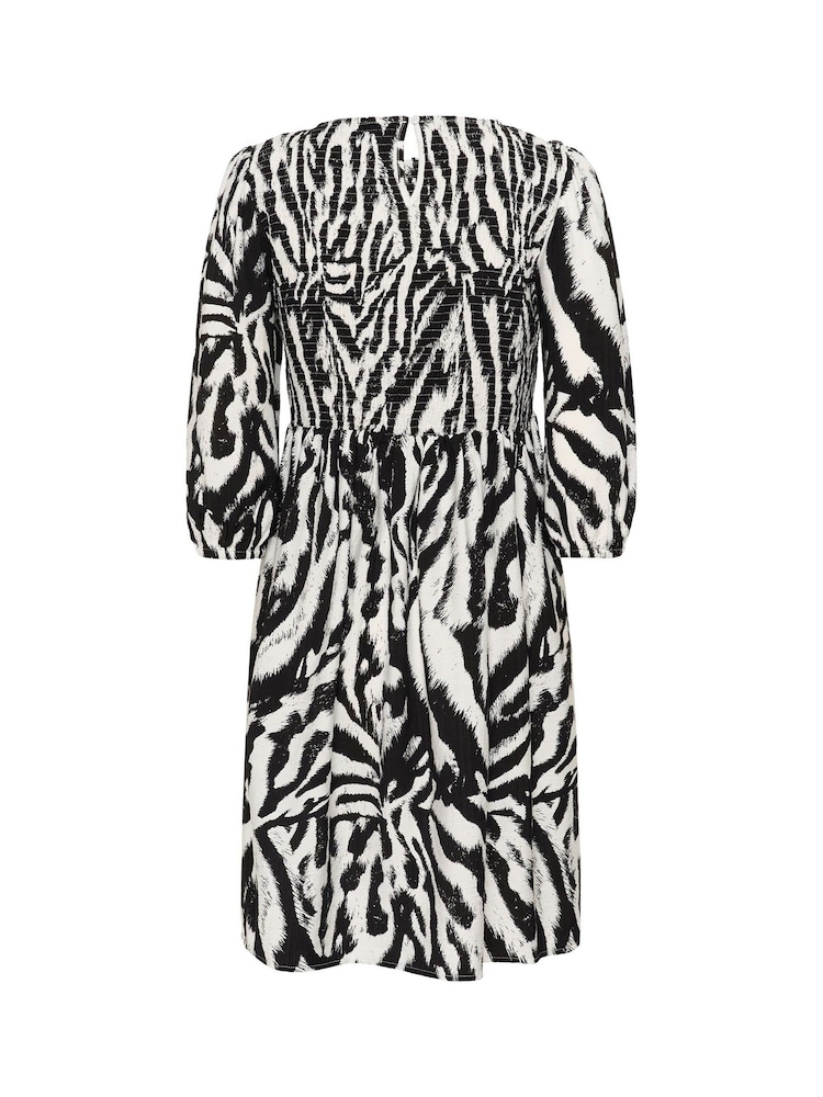 Kaffe Black KAhanna Puff Sleeve Smock Dress - Image 6 of 6