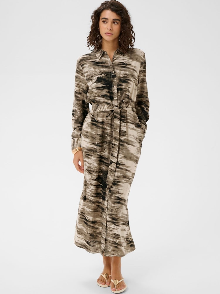 Kaffe Natural Kakeri Belted Shirt Dress - Image 1 of 6