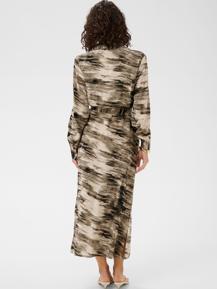 Kaffe Natural Kakeri Belted Shirt Dress - Image 2 of 6