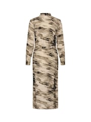 Kaffe Natural Kakeri Belted Shirt Dress - Image 6 of 6