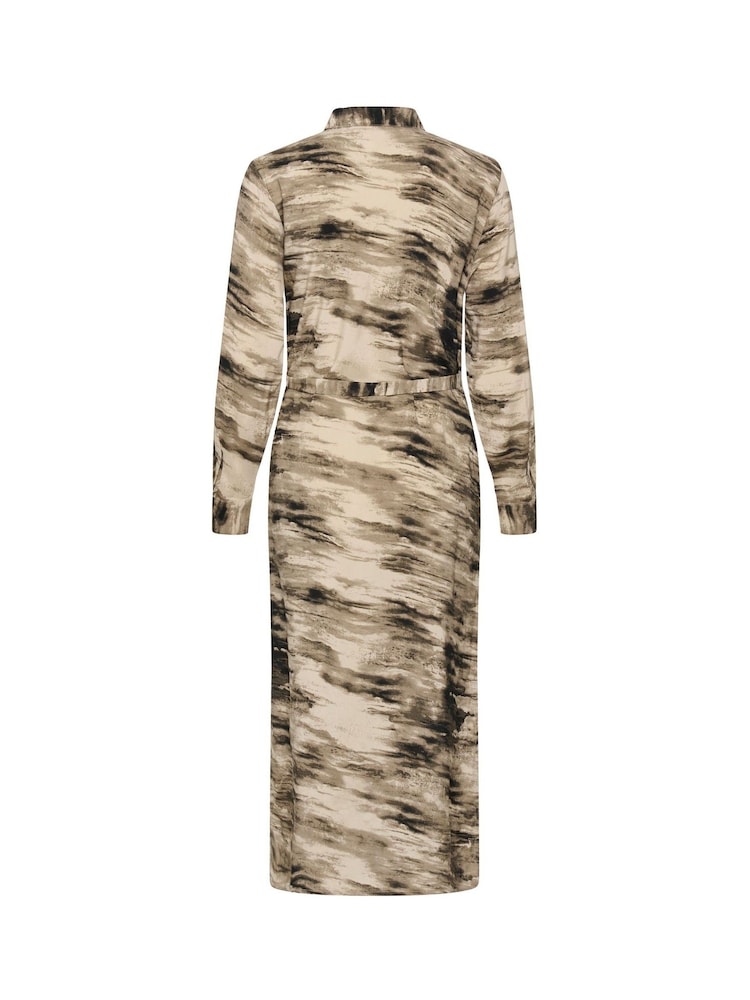 Kaffe Natural Kakeri Belted Shirt Dress - Image 6 of 6