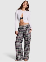Victoria's Secret Pink Woodland Green Tartan Long Flannel Pyjama Bottoms - Image 1 of 2