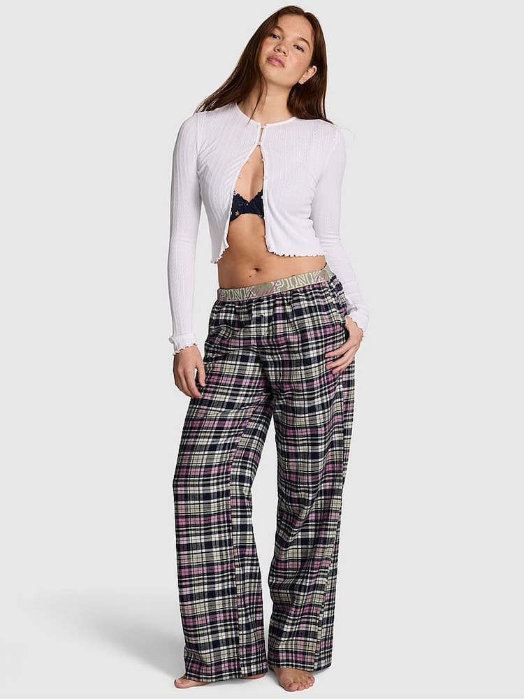 Victoria's Secret Pink Woodland Green Tartan Long Flannel Pyjama Bottoms - Image 1 of 2 Victoria's Secret Pink Woodland Green Tartan Long Flannel Pyjama Bottoms - Image 1 of 2