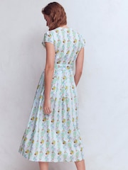 Boden Light Blue Arabella Linen Blend Dress - Image 4 of 6